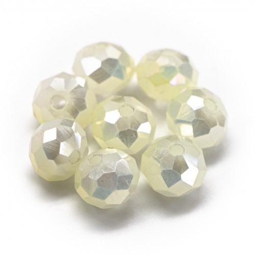 Бусины рондели 8*6мм, молочный с АБ